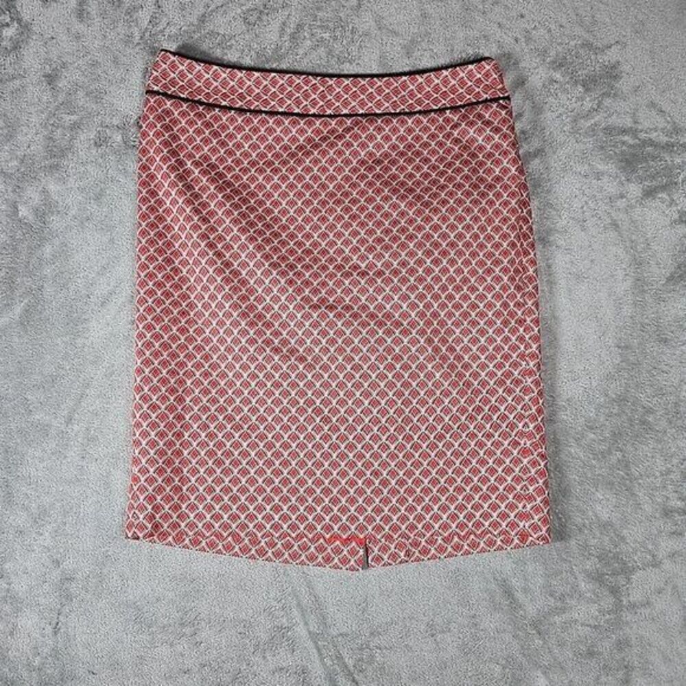 The Limited Skirt Womens 6 Red Geometric Pattern Pencil Skirt Casual Workwear